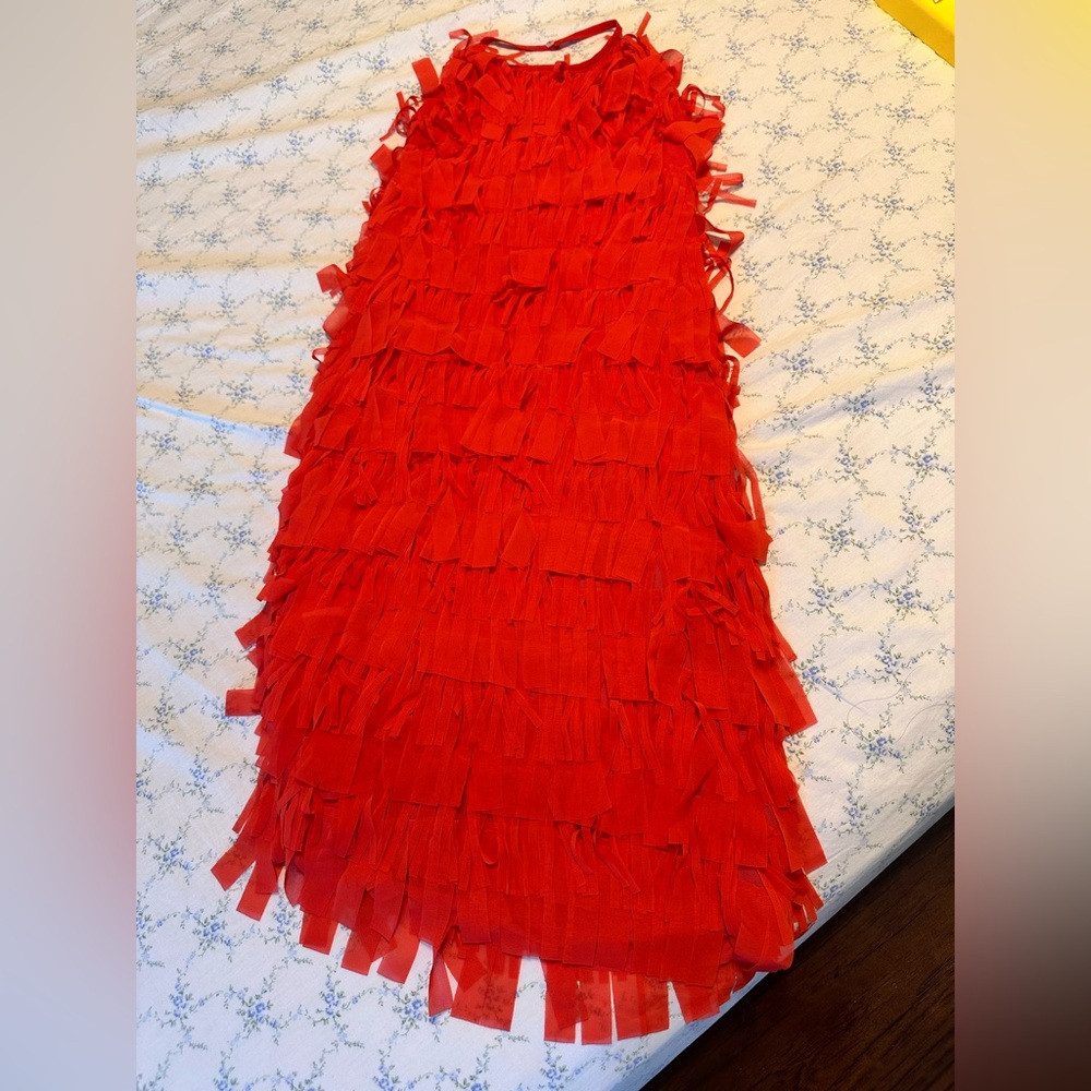 Vibrant Red Kids Dress